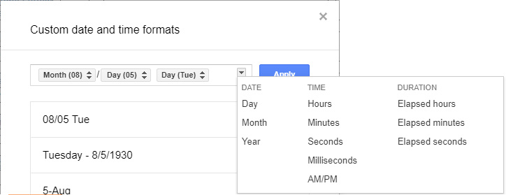 Google Sheets - Custom Date Format - 06b Add Element