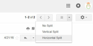 Gmail Tips - Enable Preview Pane - 06 Horizontal Split Menu
