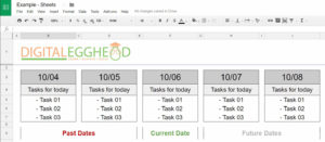 Google Sheets - Conditional Date Formatting - 00 Example