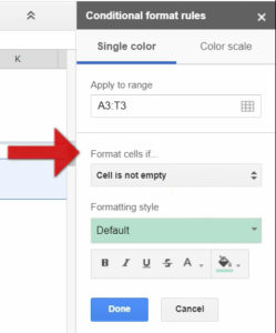 Google Sheets - Conditional Date Formatting - 03 Format If