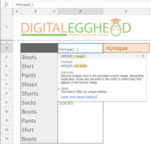 Google Sheets Tips - Remove Duplicates - 02 UNIQUE Function
