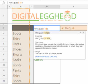 Google Sheets Tips - Remove Duplicates - 03 UNIQUE Function