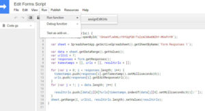 Google Forms - Edit Responses - 09 Run Script